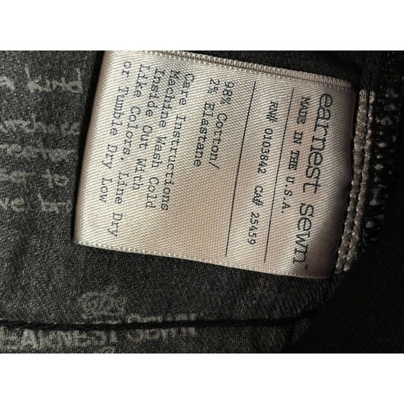 Earnest Sewn Harlan Cigarette Leg Jeans Womens 25 Black Pockets Low Rise - Picture 13 of 16